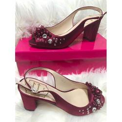 LADIES EXTRAVAGANT HIGH HEELS SHOE|WINE (AVAILABLE IN ALL SIZES) 