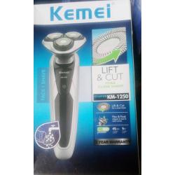 KEMEI SHAVER LEFT & RIGHT RECHARGEABLE HAIR CLIPPER KM1250 (NDU)- deluxe.com.ng