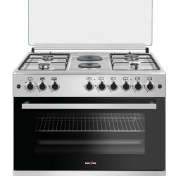 KENSTAR GAS COOKER WITH 4 GAS BURNERS AND 2 HOTPLATES INOX KS-GCF6090IN-4B2E