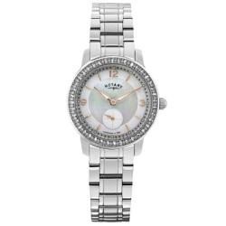 ROTARY LB02700/41 WOMEN’S QUARTZ WATCH WITH MOP DIAL ANALOGUE DISPLAY AND SILVER STAINLESS STEEL BRACELET