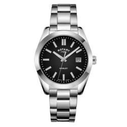 ROTARY LB05180/04 HENLEY WOMEN’S BLACK DIAL SILVER STAINLESS STEEL WATCH