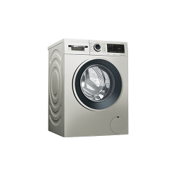 Bosch Serie | 4 washing machine, front loader full size 9 kg 1400 rpm, Silver inox WGA144XVKE