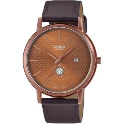 CASIO MTP-B125RL-5AVDF MEN’S GOLD CASE BROWN LEATHER WATCH - Deluxe.com.ng