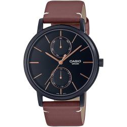 CASIO MTP-B310BL-5AVDF MEN’S BLACK CASE BROWN LEATHER DRESS WATCH - Deluxe.com.ng