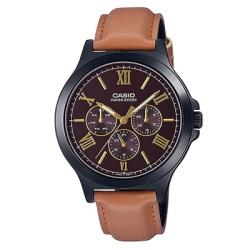 CASIO MTP-V300BL-5AUDF MEN’S MULTI-HANDS CLASSIC BROWN LEATHER WATCH