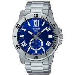 CASIO MTP-VD200D-2BUDF MEN’S BLUE DIAL SILVER BRACELET WATCH - deluxe.com.ng