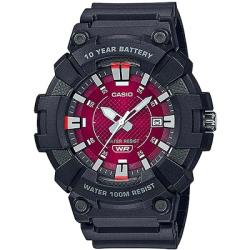 CASIO MW-610H-4AVDF MEN’S RED DIAL BLACK RESIN STRAP ANALOG WATCH