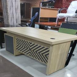 QUALITY DESIGNED LIGHT BROWN & WHITE LEG OFFICE TABLE  - AVAILABLE (AUFUR) - deluxe.com.ng