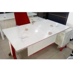 QUALITY DESIGNED WHITE EXECUTIVE OFFICE TABLE WITH RED CHAIR - AVAILABLE (ARIN) - deluxe.com.ng