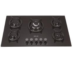 RestPoint |  5 Burners Built-In Hob Cooker With 8mm Thickness Black Tempered Glass Design - RC-GH4F - deluxe.com.ng