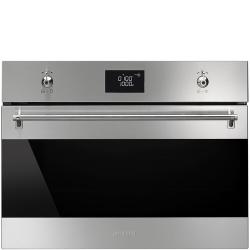 Smeg Oven | 45cm 50 Litres Classica SF4390MCX Built-in Compact Combination Electric Micro-Oven - Stainless Steel & Dark Glass - deluxe.com.ng