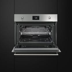 Smeg Oven | 45cm 50 Litres Classica SF4390MCX Built-in Compact Combination Electric Micro-Oven - Stainless Steel & Dark Glass - deluxe.com.ng