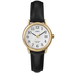 TIMEX T2H341 WOMEN’S EASY READER BLACK SMALL LEATHER WATCH