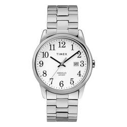 TIMEX T2R584 UNISEX EASY READER WHITE DIAL STAINLESS STEEL WATCH - Deluxe.com.ng