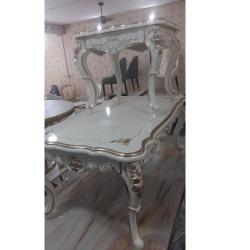 QUALITY DESIGNED GREY WITH TOUCH OF GOLD ROYAL CENTER TABLE & 2 SIDE STOOLS - AVAILABLE (MOBIN)- Deluxe.com.ng