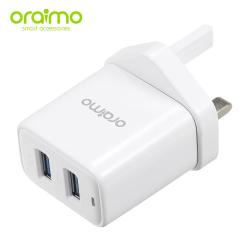 Oraimo Charger UK Dual USB OCW-U63D White