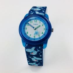 Timex Kid’s Time Machines Boys Blue Sharks Nylon Watch |TW7C13500| - Deluxe.com.ng