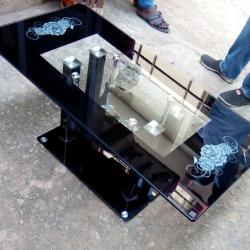 BLACK & WHITE GLASS CENTER TABLE (OFU)