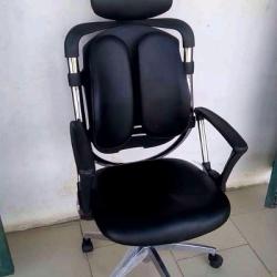 BLACK OFFICE CHAIR WITH HEAD REST (FMAN)