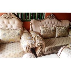 7 SEATERS SOFA CREAM & BROWN (GIDI)