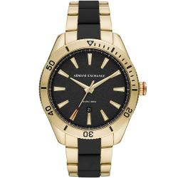  ARMANI EXCHANGE AX1825 MEN’S ENZO GOLD CASE TWO-TONE BRACELET WATCH - deluxe.com.ng