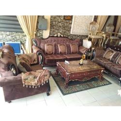 ROYAL BROWN 7 SEATER SOFAS WITH CENTER TABLE (OFU)