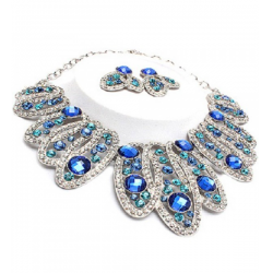 Blue Crystal Necklace Set 