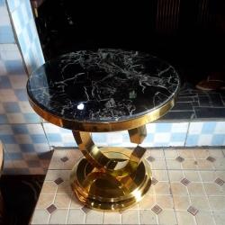 QUALITY DESIGNED BLACK & GOLD MARBLE TOP  CENTER TABLE- AVAILABLE (MOBIN) - deluxe.com.ng