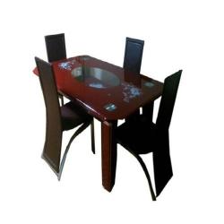 Dining Table with 4 Chairs (Brown)