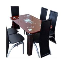 Dining Table with 6 Chairs (Brown)