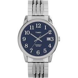 TIMEX T2U088 MEN’S EASY READER SILVER BRACELET PERFECT FIT WATCH 