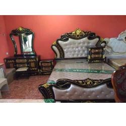 QUALITY DESIGNED ROYAL BEDFRAME & DRESSING TABLE WITH MIRROR - AVAILABLE (JAFU) - deluxe.com.ng