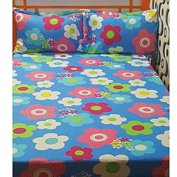 Blue Swiss Hibiscus Bedsheet 