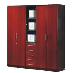 Executive-Cabinet (2.5 Mahogany Full Height) Mid Glass