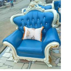 QUALITY DESIGNED 7 SEATERS SOFA CHAIRS BLUE COLOR (DEEM) - deluxe.com.ng