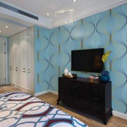 BLUE DM-DIAMOND GEOMETRIC PVC VINYL WALLPAPER DM01506 