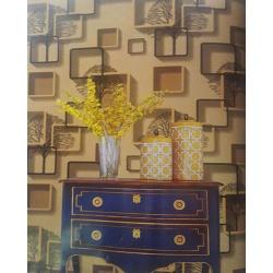 3D GOLD PATTERNED WALLPAPER - 122005