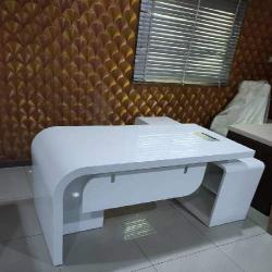 QUALITY DESIGNED WHITE & BROWN OFFICE TABLE - AVAILABLE (AUFUR) 