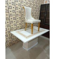 QUALITY DESIGNED WHITE & GOLD DINING SET (ZIDFU) - deluxe.com.ng