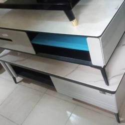 WHITE RECTANGULAR CENTER TABLE WITH DRAWERS (1530)