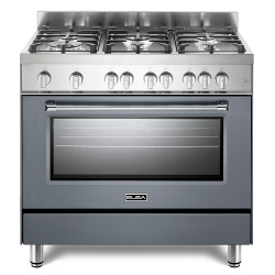 ELBA GAS COOKER| 90CM, 6 GAS BURNERS+ GAS OVEN(BLACK)-EA966FG NG|- DELUXE.COM.NG