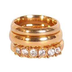 Gold Plated Truded Wedding Ring Set