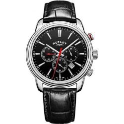 ROTARY GS05083/04 MEN'S MONACO CHRONOGRAPH BLACK LEATHER WATCH