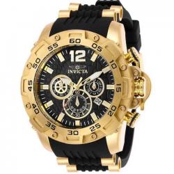 INVICTA 26406 MEN'S PRO DIVER QUARTZ CHRONOGRAPH BLACK DIAL LARGE WATCH