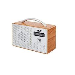 AKAI DAB Radio And Alarm Clock With Sleep Timer - Brown(oak)-deluxe.com.ng