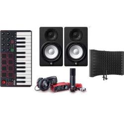 Focusrite Scarlett Solo (3rd Gen) Studio Bundle+Yamaha HS-5 Monitor+Akai MPK Mini,vocal Booth- DELUXE.COM.NG