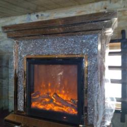 GREY & GOLDEN FRAME FIRE PLACE (1530)