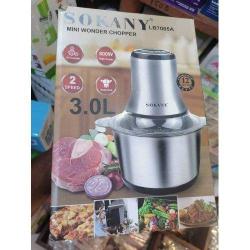 Sokany | Multipurpose Stainless Steel Electric Mini Wonder Chopper Food Processor Yam Pounder/chopper- deluxe.com.ng