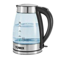 Tower | 1.7L Colour Changing Glass Kettle - 3000W- deluxe.com.ng