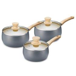 Tower | Saucepan Set With Glass Lids Non Stick Soft Touch- deluxe.com.ng